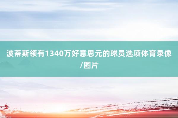 波蒂斯领有1340万好意思元的球员选项体育录像/图片