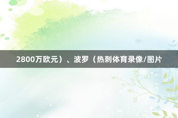 2800万欧元）、波罗（热刺体育录像/图片