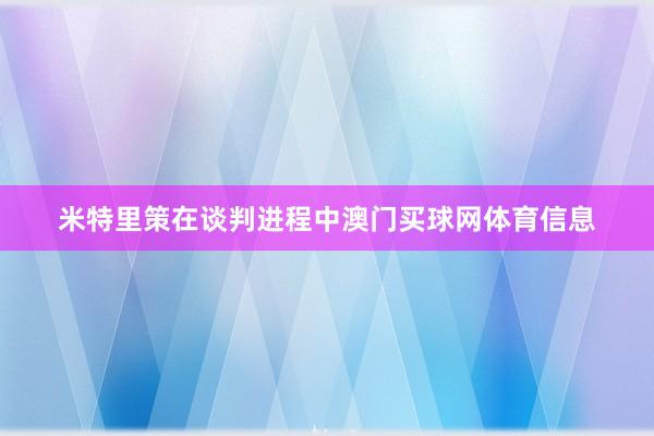 米特里策在谈判进程中澳门买球网体育信息