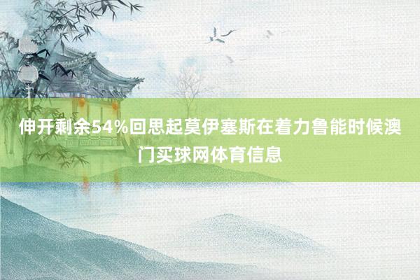 伸开剩余54%回思起莫伊塞斯在着力鲁能时候澳门买球网体育信息