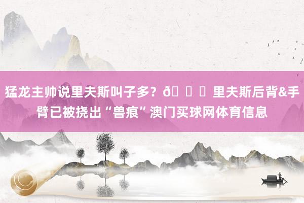 猛龙主帅说里夫斯叫子多？🔎里夫斯后背&手臂已被挠出“兽痕”澳门买球网体育信息