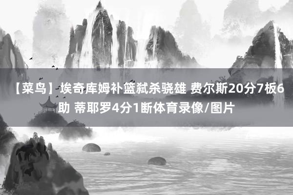 【菜鸟】埃奇库姆补篮弑杀骁雄 费尔斯20分7板6助 蒂耶罗4分1断体育录像/图片