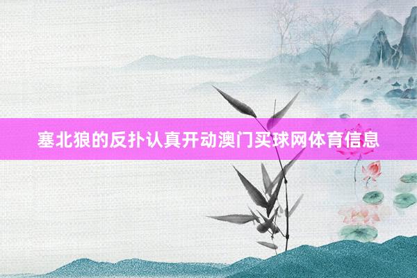 塞北狼的反扑认真开动澳门买球网体育信息