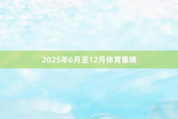 2025年6月至12月体育集锦